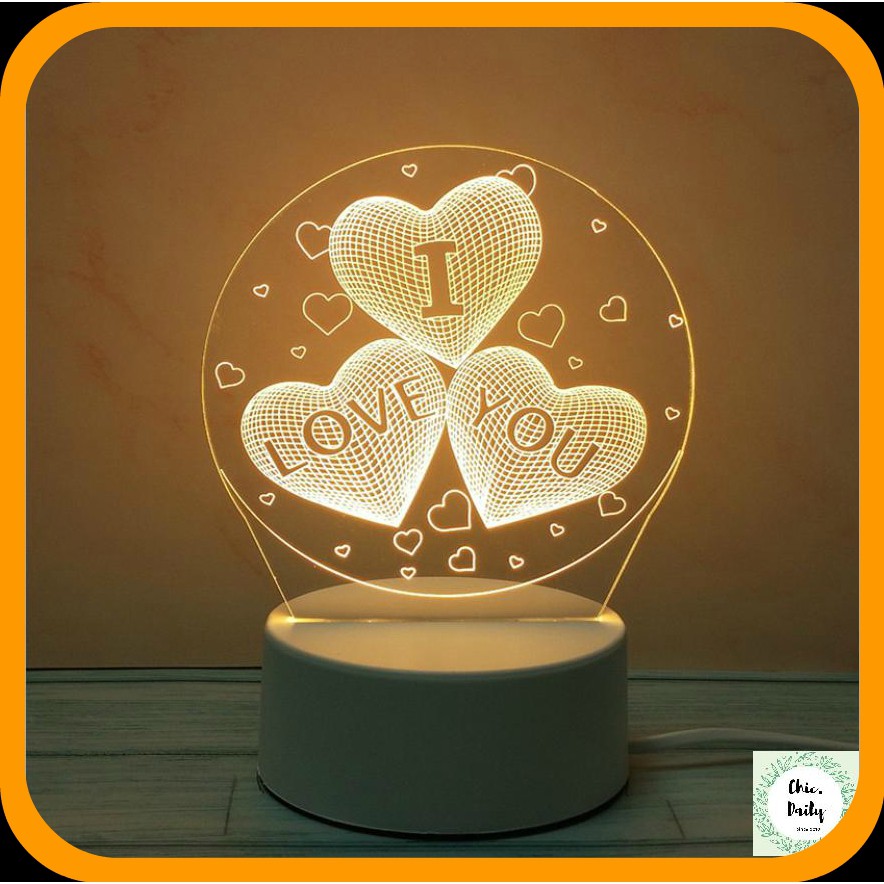 Đèn ngủ trang trí đẹp - i love u TÌNH YÊU - quà tặng vô cùng hiện đại, ý nghĩa
