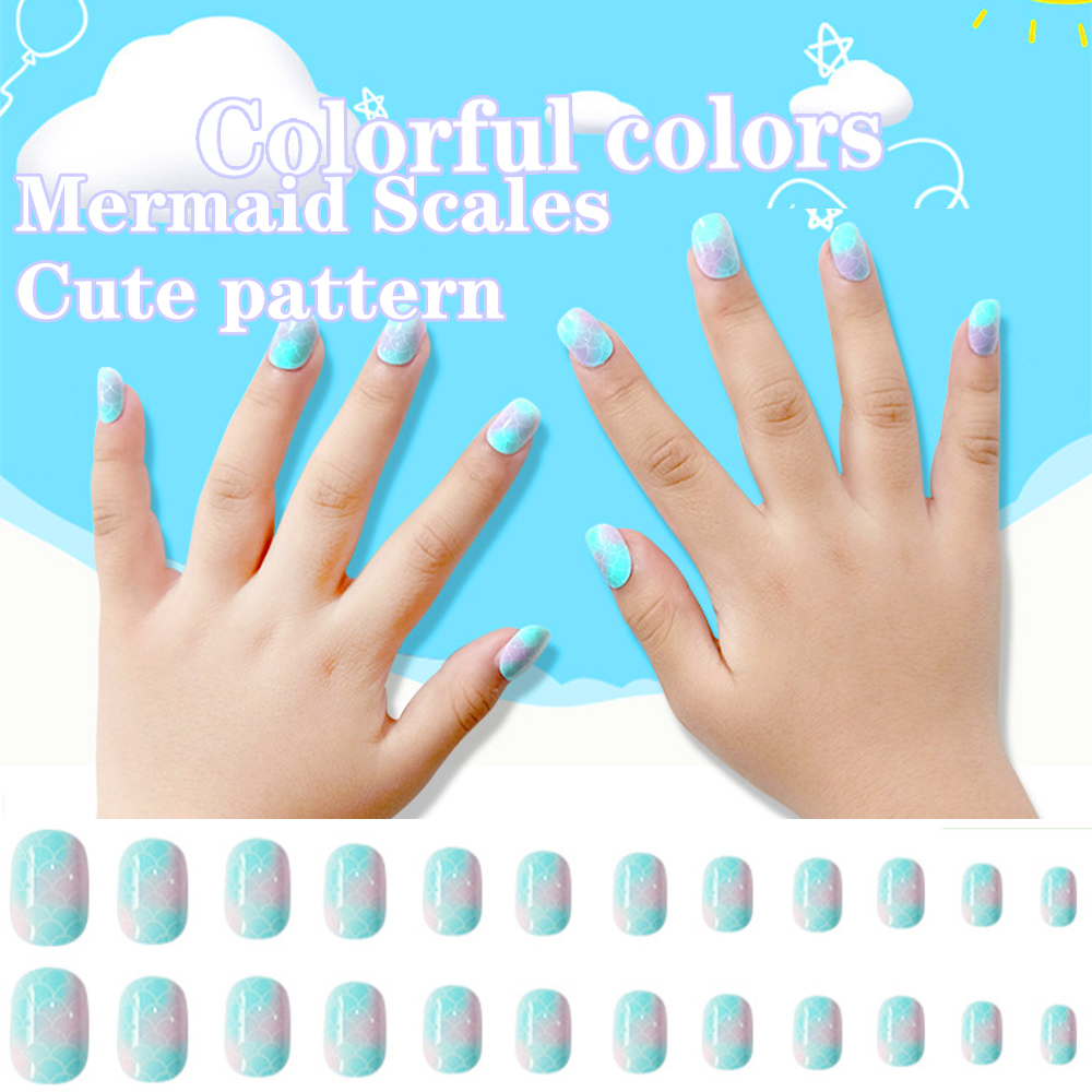 [Hàng mới về] Móng tay giả họa tiết hoạt hình xinh xắn dành cho trẻ em