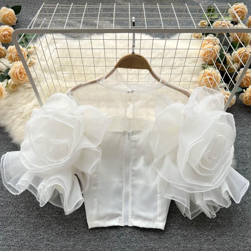 Áo ren trắng tiểu thư hàng thiết kế cao cấp   040722