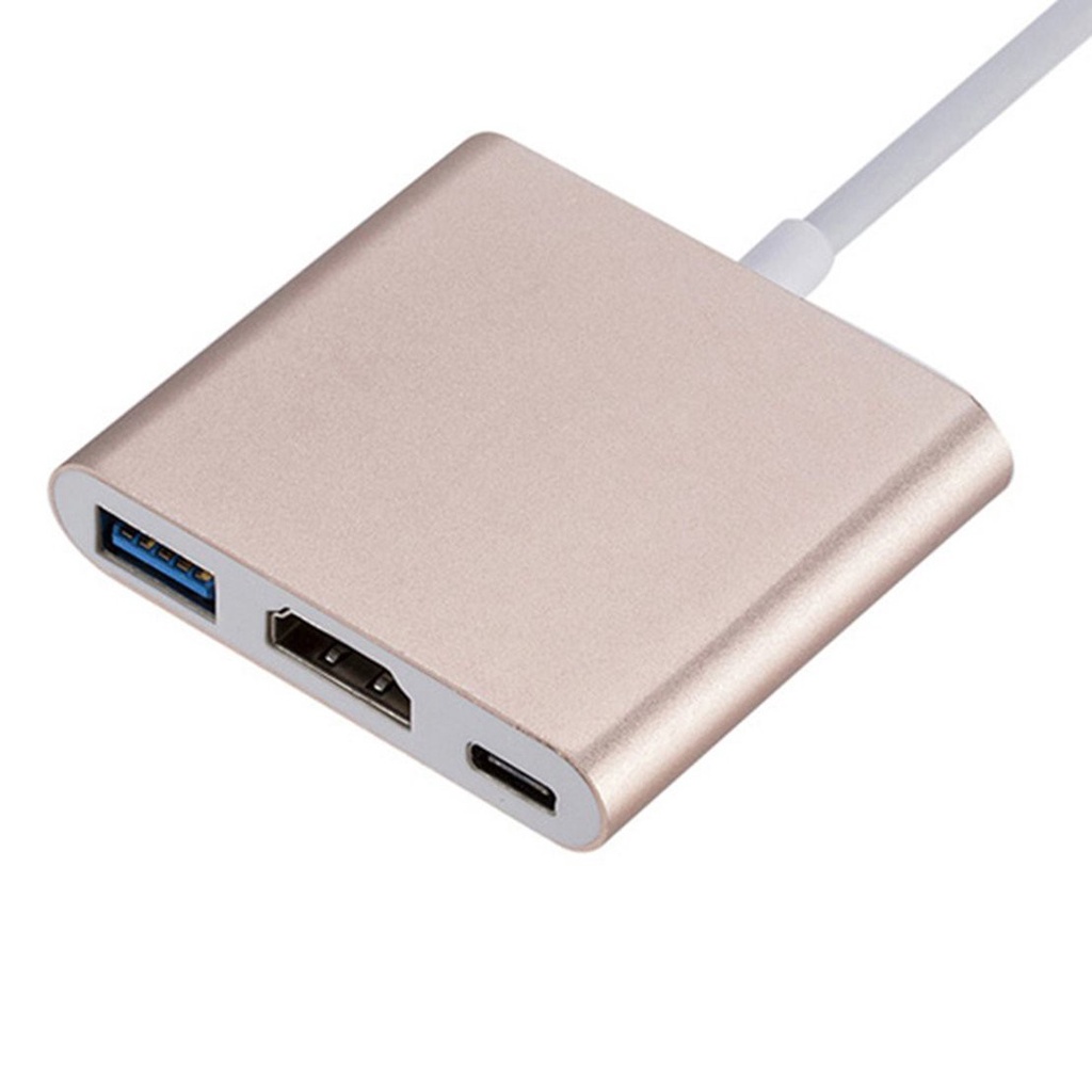 [New promo] 1 Piece USB TYPE-C to HDMI 3 in 1 4K adapter cable Plastic+Metal Thunderbolt 3 Adapter for macbook pro/air 