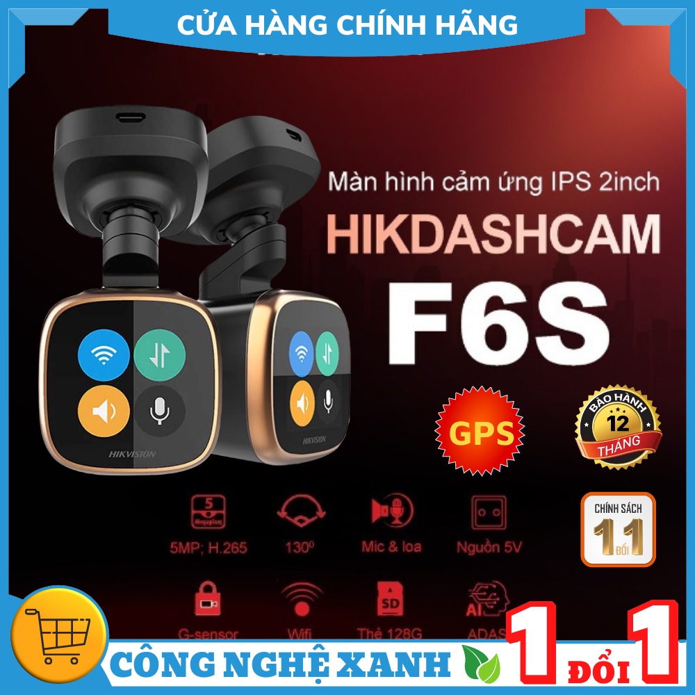 Camera hành trình ô tô HIKVISION F6S 1600P/WIFI/5M CAM/F1.6/APP/2' LCD Touch Screen/4G/GPS - BH 12 THÁNG | BigBuy360 - bigbuy360.vn