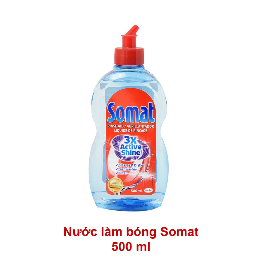 Combo Muối Rửa Bát Largo 1,2kg Và Chai Nước Làm Bóng Somat 750ml Hàng Đức
