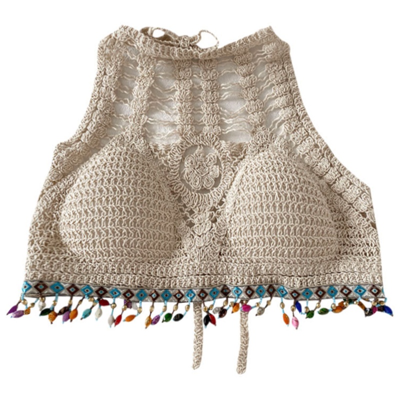 Áo Bikini Đan Móc Hở Lưng Phong Cách Boho Nhiều Màu Sắc Thời Trang Cho Nữ