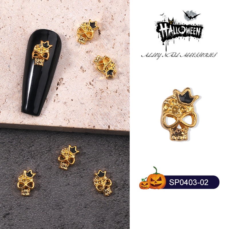 Set 100 Phụ Kiện Trang Trí Móng Tay Nghệ Thuật Chủ Đề Halloween Charms