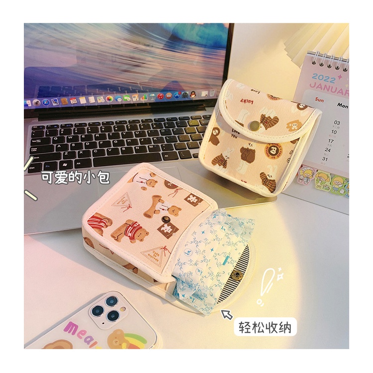 Túi đựng băng vệ sinh tiện lợi họa tiết hoạt hình dành cho bạn nữ