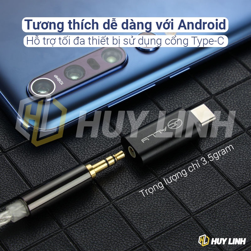 Đầu chuyển đổi JCALLY JA04 Chip Dac Realtek AL5686 đầu chuyển đổi âm thanh Type-C to 3.5mm