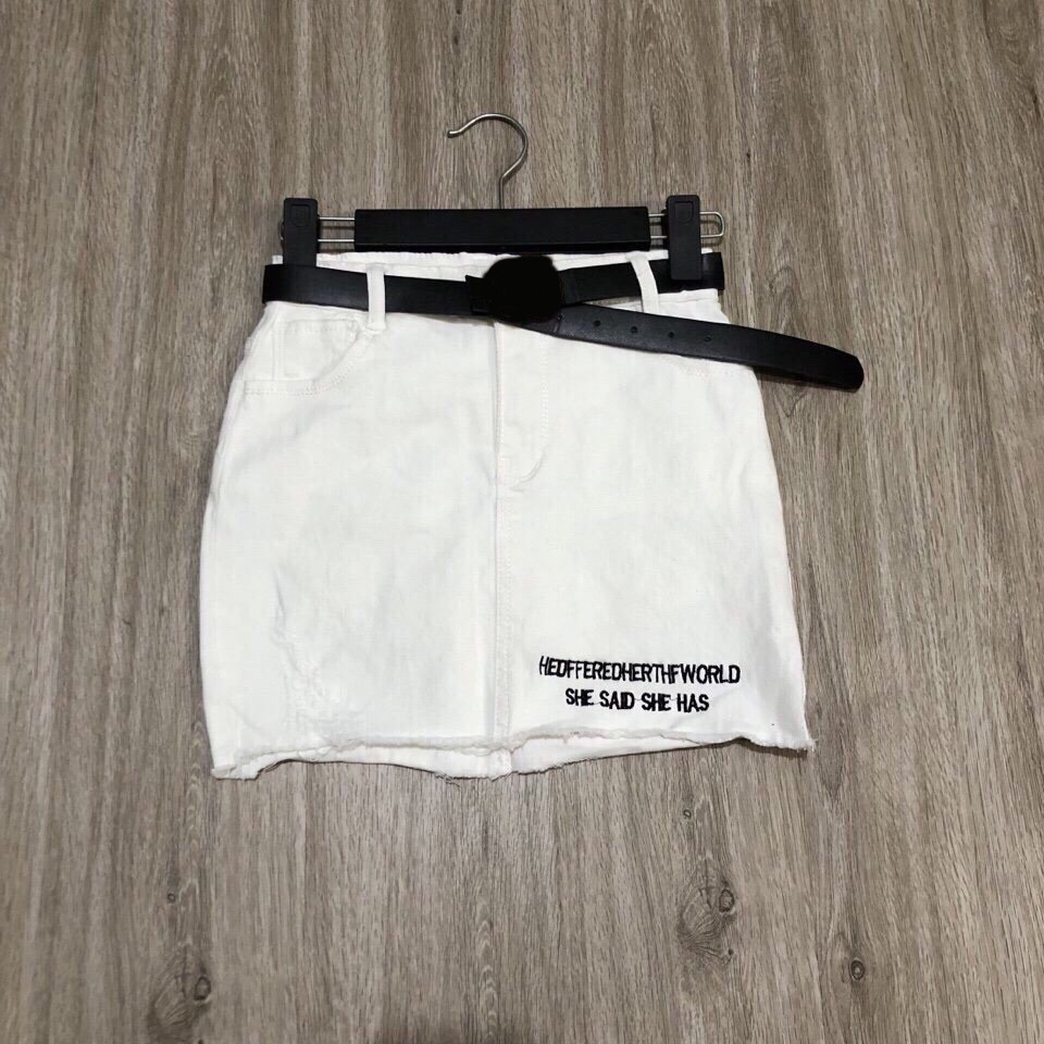 Chân Váy Kaki Thun Co Giãn Phối Chữ Thời Trang OHS4011-12