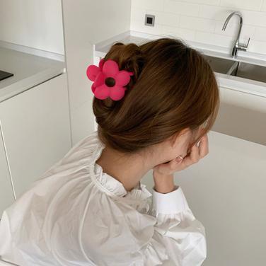 Giá Đỡ Kẹp Tóc Đuôi Ngựa/Kẹp Tóc Hình Bông Hoa Màu Kẹo Đơn Giản Cho Nữ