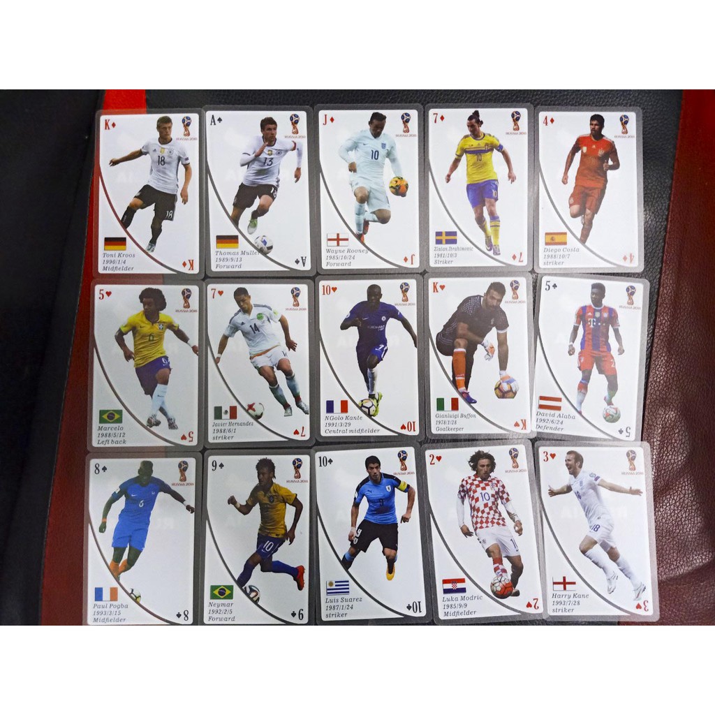 BỘ 52 THẺ BÓNG ĐÁ CÁC NHÂN VẬT NỔI TIẾNG POCA MATCH ATTAX RUSSIA 2018