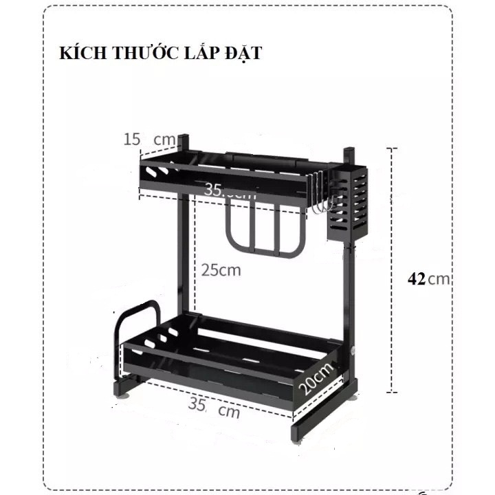 kệ để gia vị nhà bếp màu đen