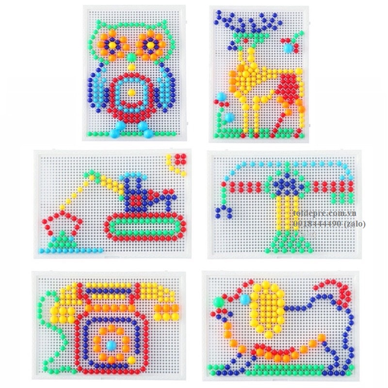 Đồ chơi xếp hình hạt nấm sáng tạo - ghép nấm nhiều chi tiết