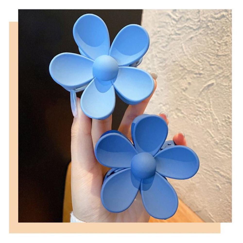 Kẹp Tóc Đơn Giản Màu Xanh Dương Bằng Acrylic Cho Nữ M7W4