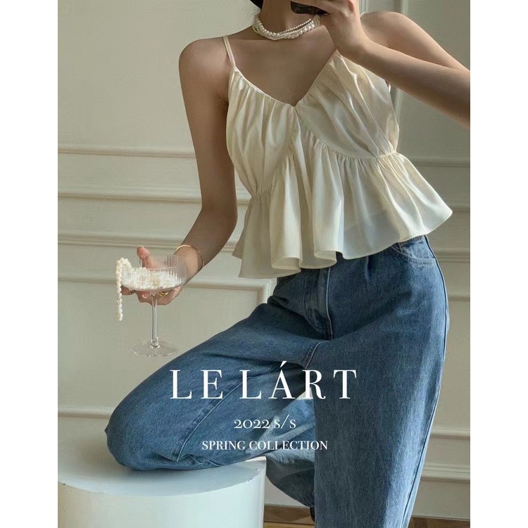 SUXI Áo Kiểu Chất Chiffon Cổ Chữ V Phối Bèo Thiết Kế Thanh Lịch