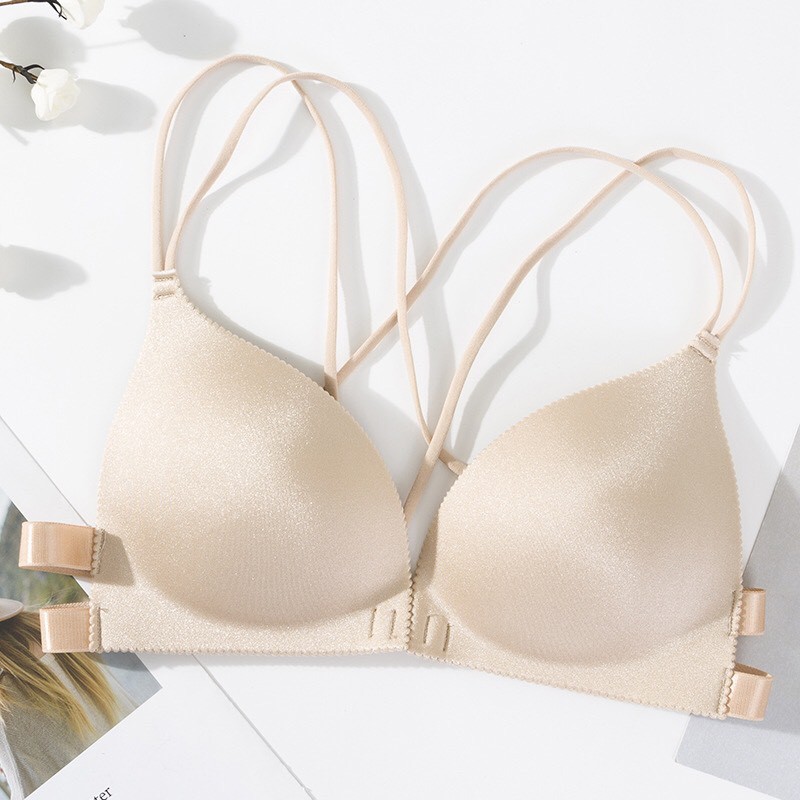 Áo ngực, su trơn , không gọng dây mảnh , áo lót nữ hở lưng cài trước xuất Nhật M10 | BigBuy360 - bigbuy360.vn