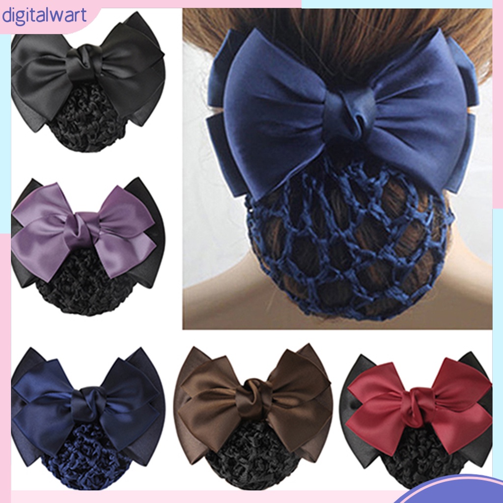 Kẹp lưới búi tóc đính nơ thời trang