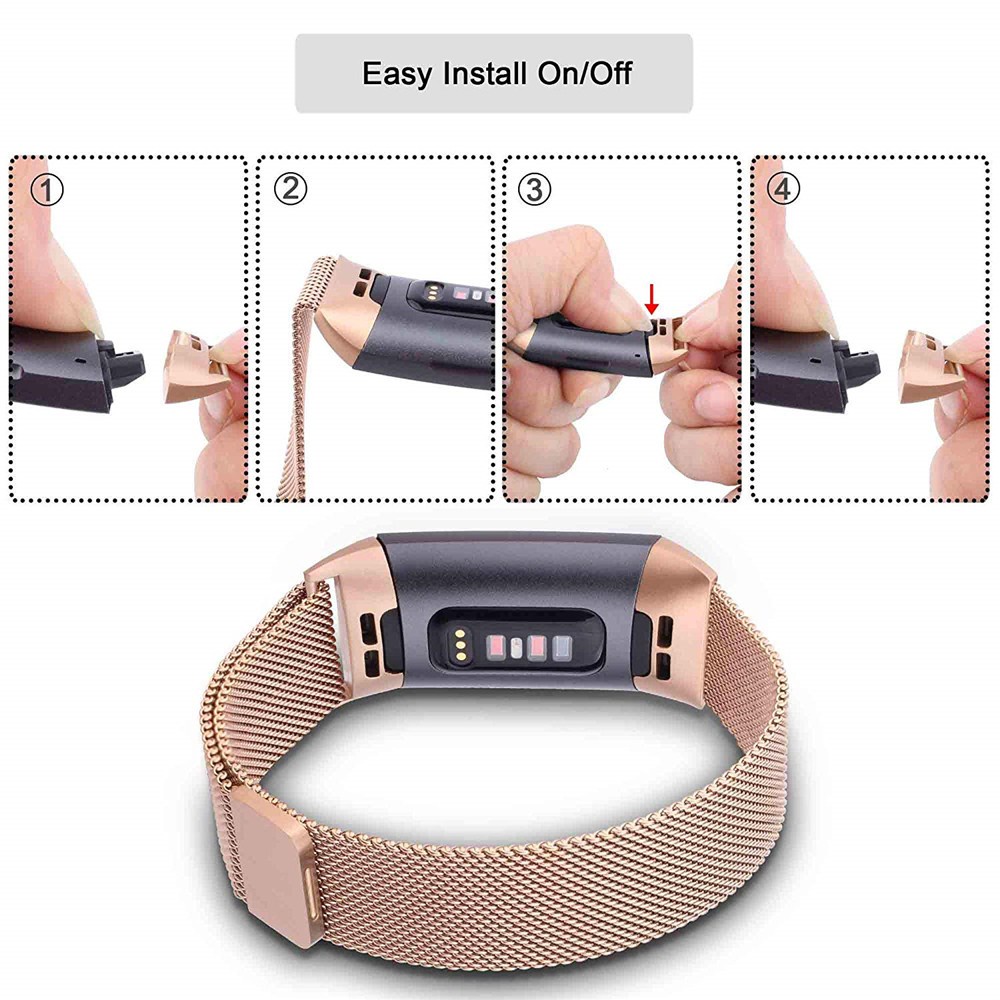 Dây đeo inox Milanese cho đồng hồ thông minh Fitbit Charge 4 / Charge 3