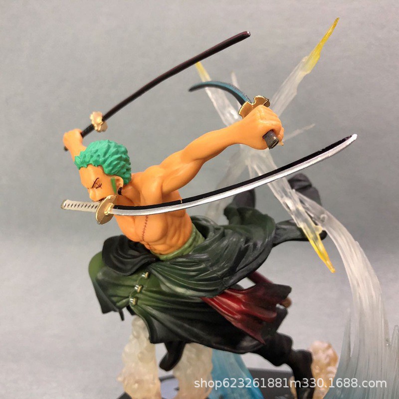 Tượng mô hình Zoro tam kiếm Tượng trang trí, trưng bày bàn làm việc trong One Piece