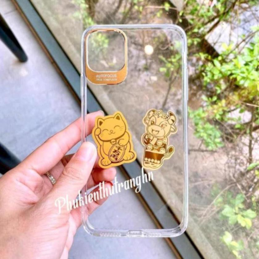 Mèo thần tài và Trâu vàng Tân Sửu mạ vàng 24k rước lộc vào nhà - đêm lại may mắn tài lộc - HÀNG CÓ LỚP KEO DÁN