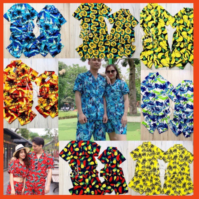 ĐỒ BỘ TRÁI CÂY ĐI BIỂN ĐỦ SIZE VẢI KATE THÁI 1