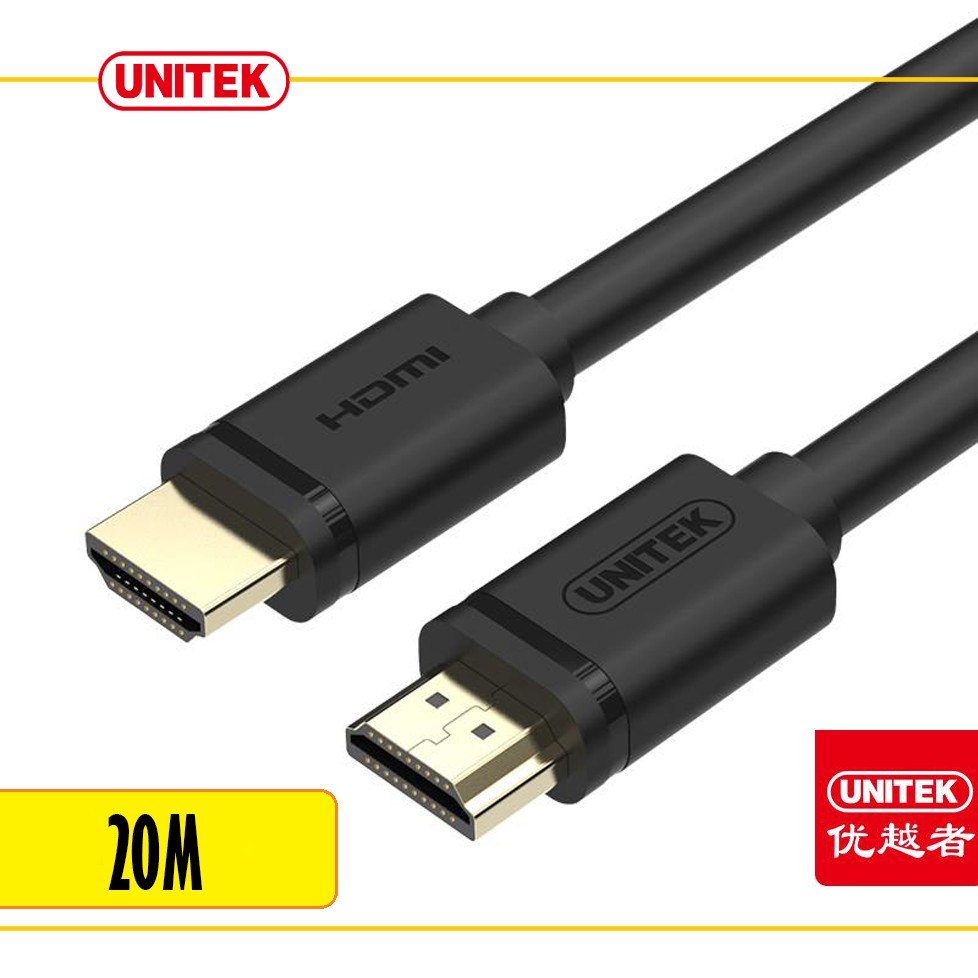 Dây HDMI 2 đầu đực 20m Unitek Y-C144 - Cáp HDMI unitek 20m 2 đầu đực C144