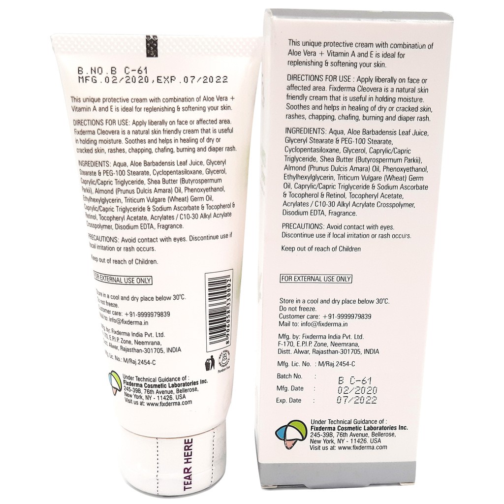 Kem Dưỡng Ẩm Nha Đam Lô Hội Trẻ Hóa Làn Da Fixderma Cleovera Cream 60g