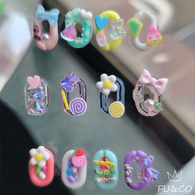 Set 20 Nhẫn Đeo Móng Tay Màu Sắc Ngọt Ngào Thời Trang Mùa Hè Cho Nữ