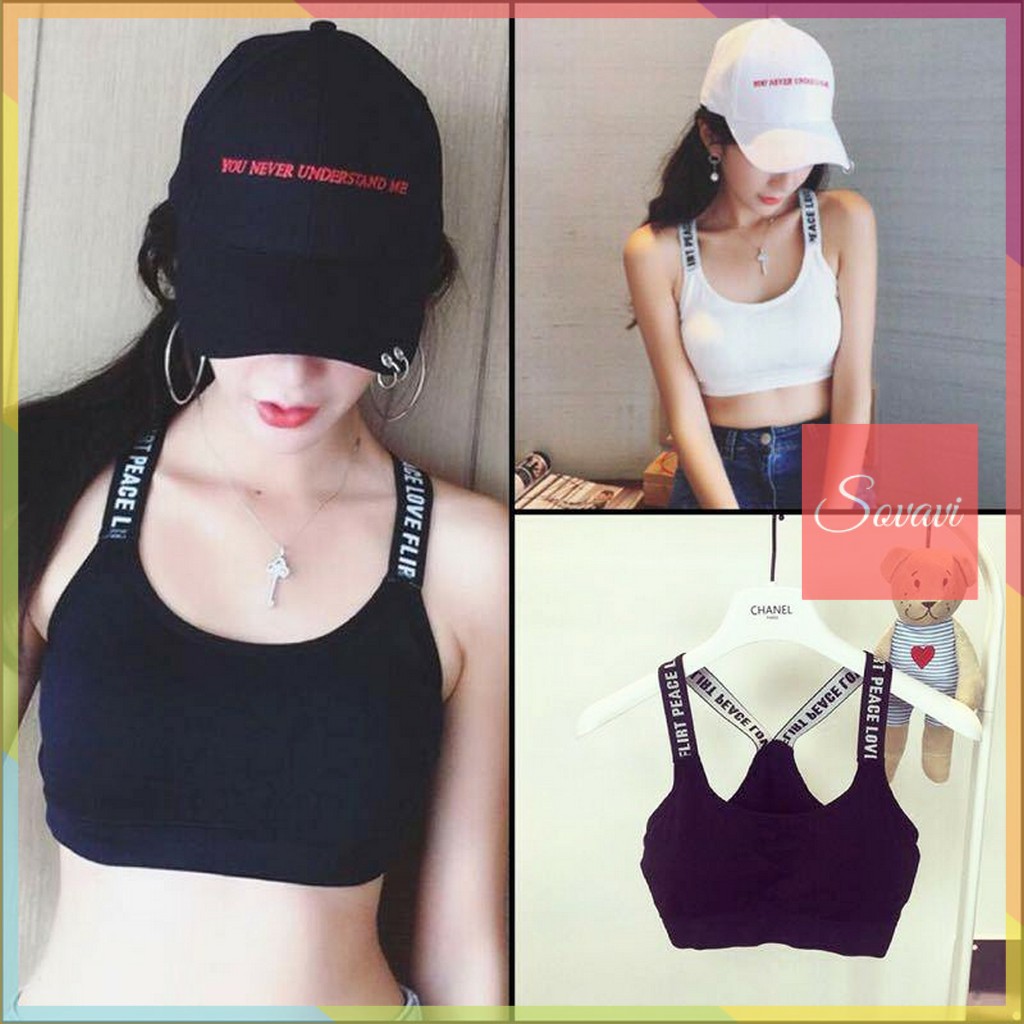 Áo bra tập gym kiểu dáng thể thao khỏe khoắn dây chữ AL017