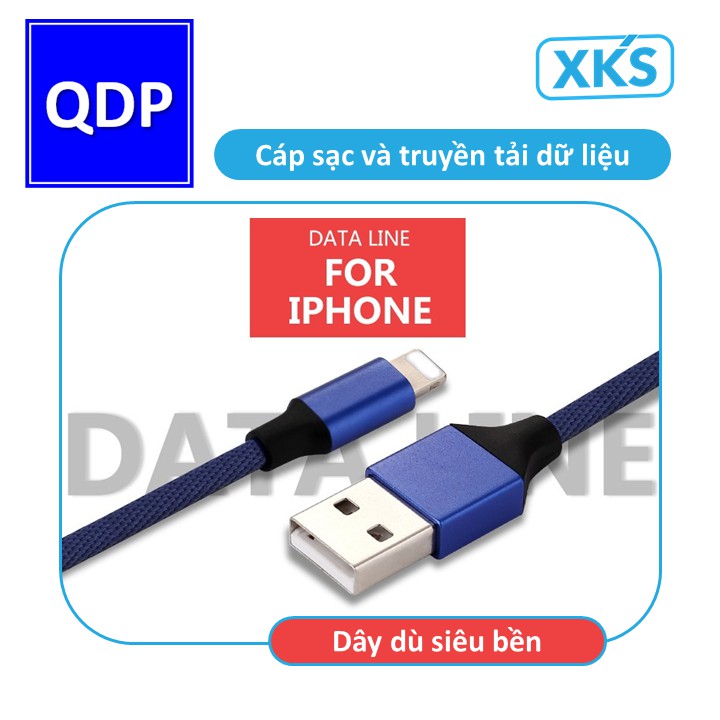 [Mã 2404EL10K giảm 10K đơn 20K] Dây dù sạc nhanh Iphone cổng lightning siêu bền XKS chính hãng