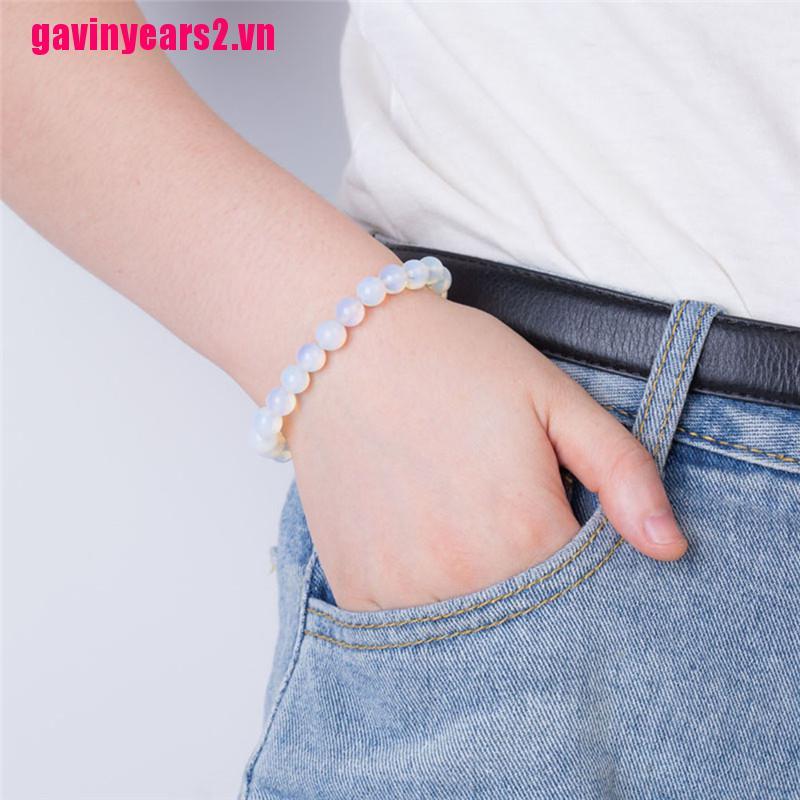 2 Vòng Tay Chuỗi Hạt Đá Mặt Trăng Tròn 8mm Thời Trang Cho Nữ