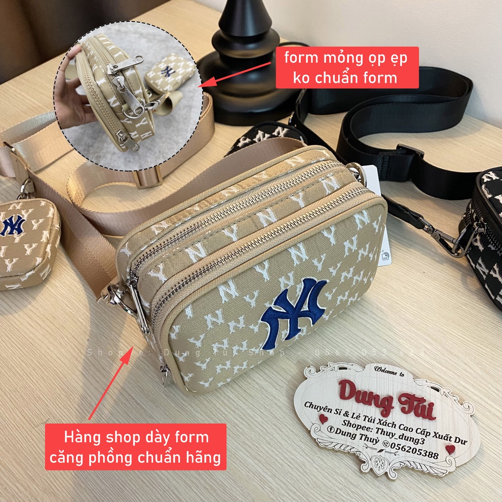 Túi đeo chéo NY size 18 kèm túi mini chất canvas dày  đủ màu
