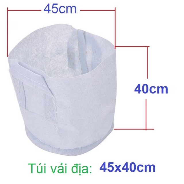 Túi vải địa trồng cây 2 quai xách kích thước 45x40cm 1 cái