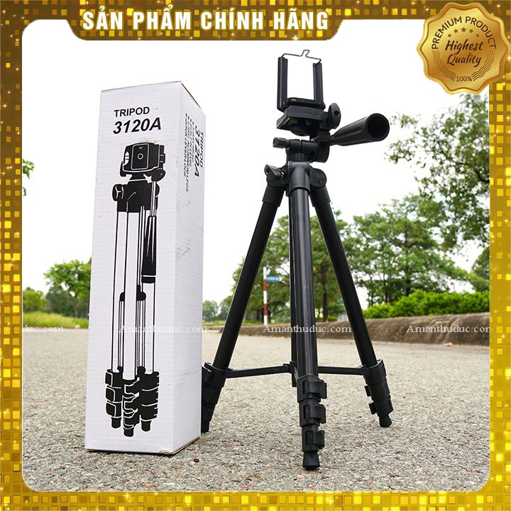 Giá Đỡ Quay Phim 3 Chân Máy Chụp Ảnh TF-3120 Tặng Kèm Miếng Kẹp Điện Thoại Dùng Để Livestream, Chụp Ảnh, Quay Tiktok