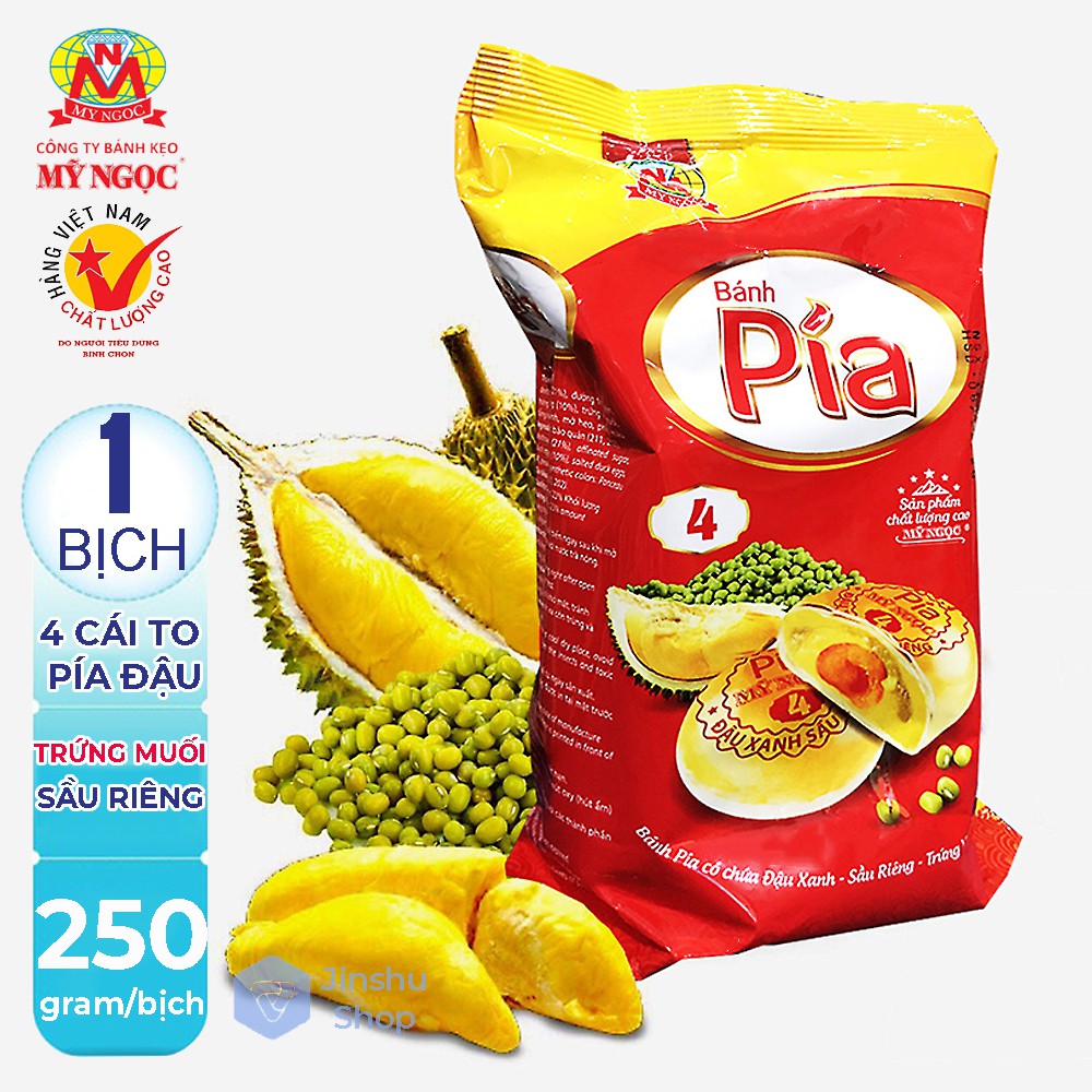 2 Cây x 04 cái (250gr) Bánh pía sầu riêng trứng muối Mỹ Ngọc (Date : 60 ngày)