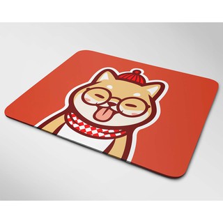 Lót chuột cỡ lớn, bàn di chuột, mouse pad mẫu Shiba đội nón (Nhiều kích thước)