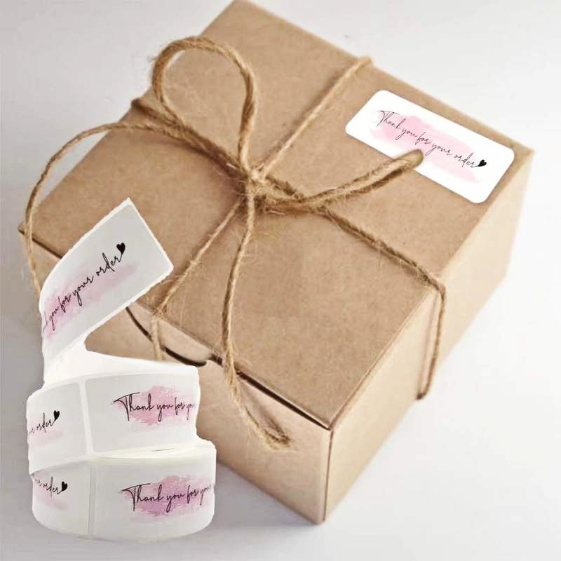 Cuộn 120 Miếng Dán Chữ thank You for Your Order Dùng Trang Trí Túi Quà