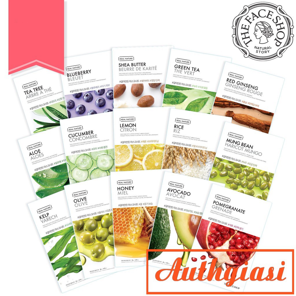 🌸 Dothiengiang 🌸  Mặt nạ dưỡng da The Face Shop Real Nature Mask Sheet TFS 20g