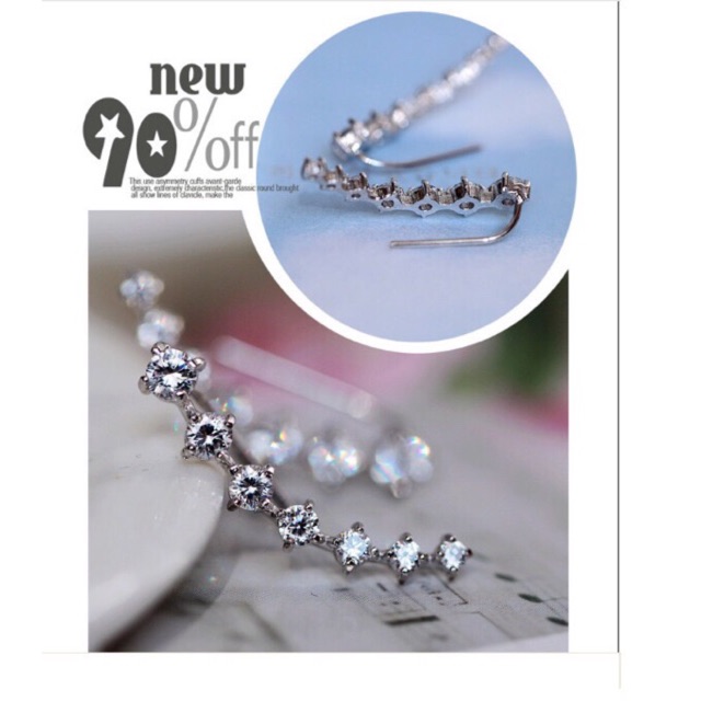 Bông tai dải pha lê