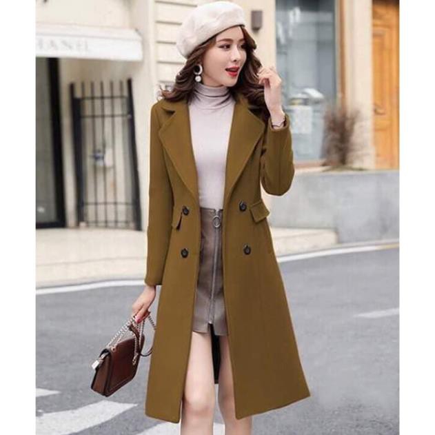 Áo Khoác Dạ Dài 4 Nút Kèm Đai , Áo Dạ Dáng Dài Túi Xéo 2 Lớp Dày Dặn Hàng Quảng Châu Cao Cấp. | BigBuy360 - bigbuy360.vn