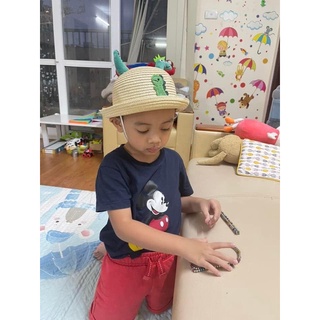 mũ cói bé trai auth size 2-6y