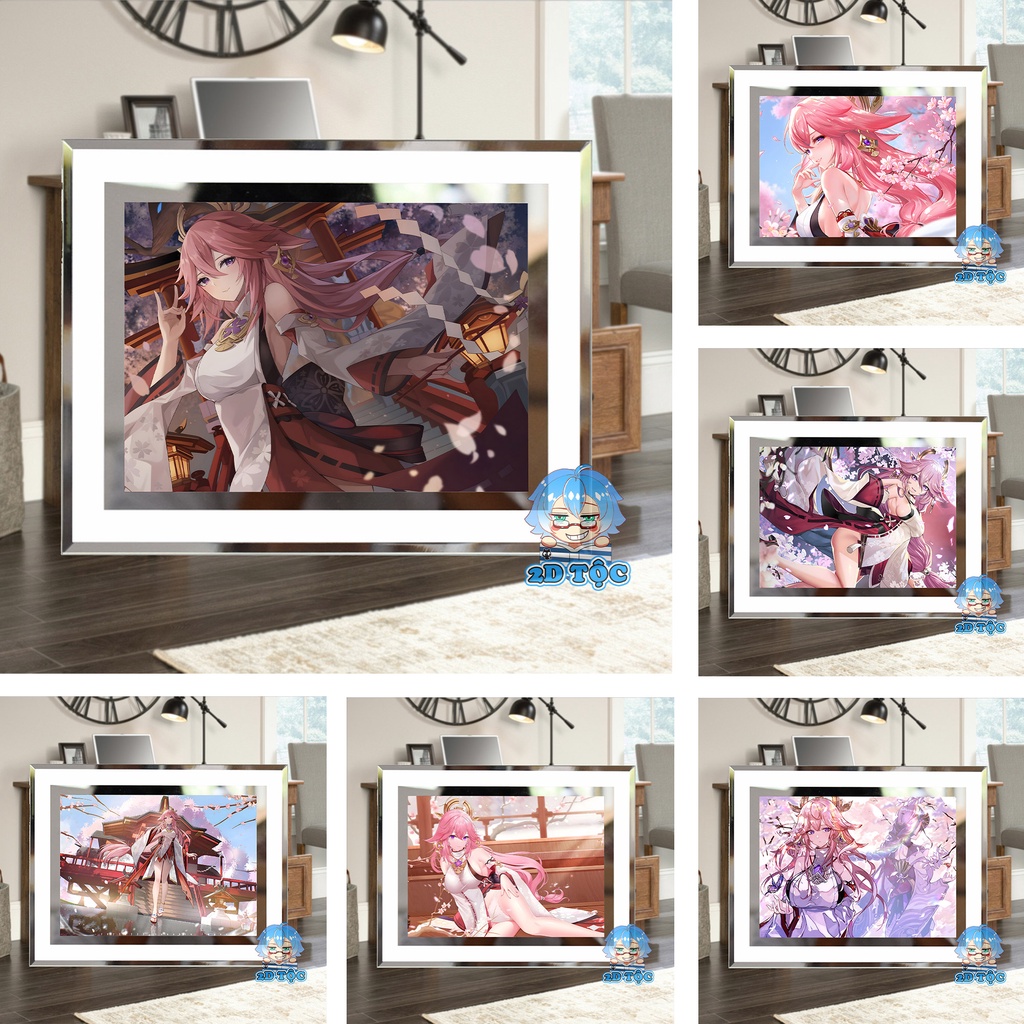 Khung kính để bàn Yae Miko (10) Genshin Impact  by 2D Tộc Shop