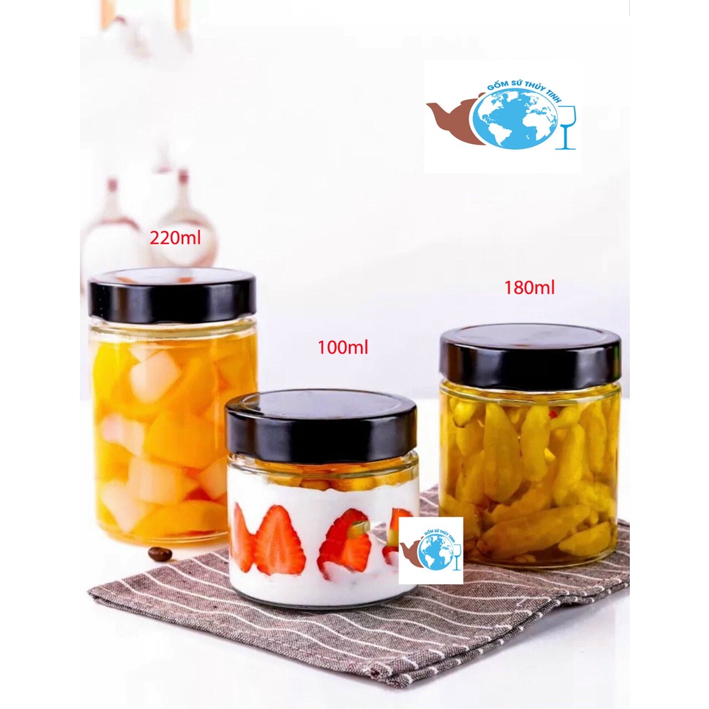 Hũ tròn nắp thiếc CAO 280ml đựng thực phẩm, lọ chưng yến, lọ đựng gia vị