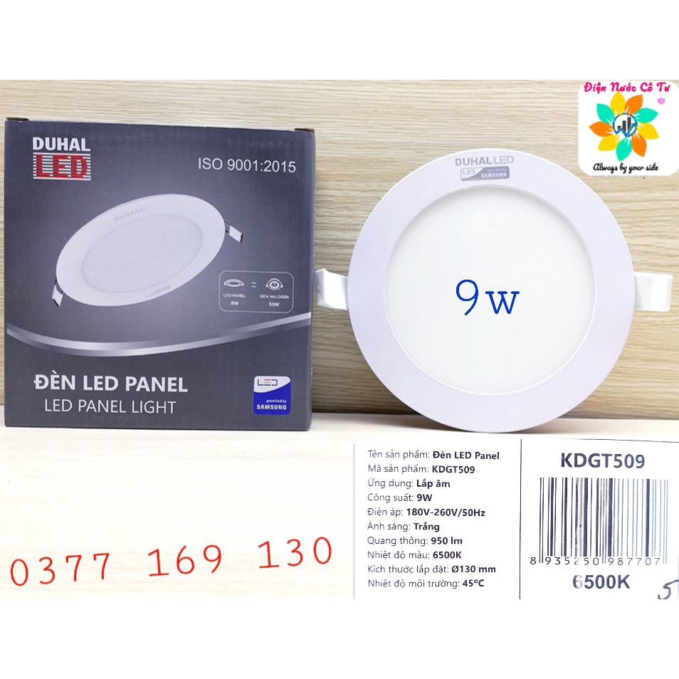 Đèn Led Âm Trần Tròn 9w Duhal KDGT509 bảo hành 12 tháng (1 đổi 1)