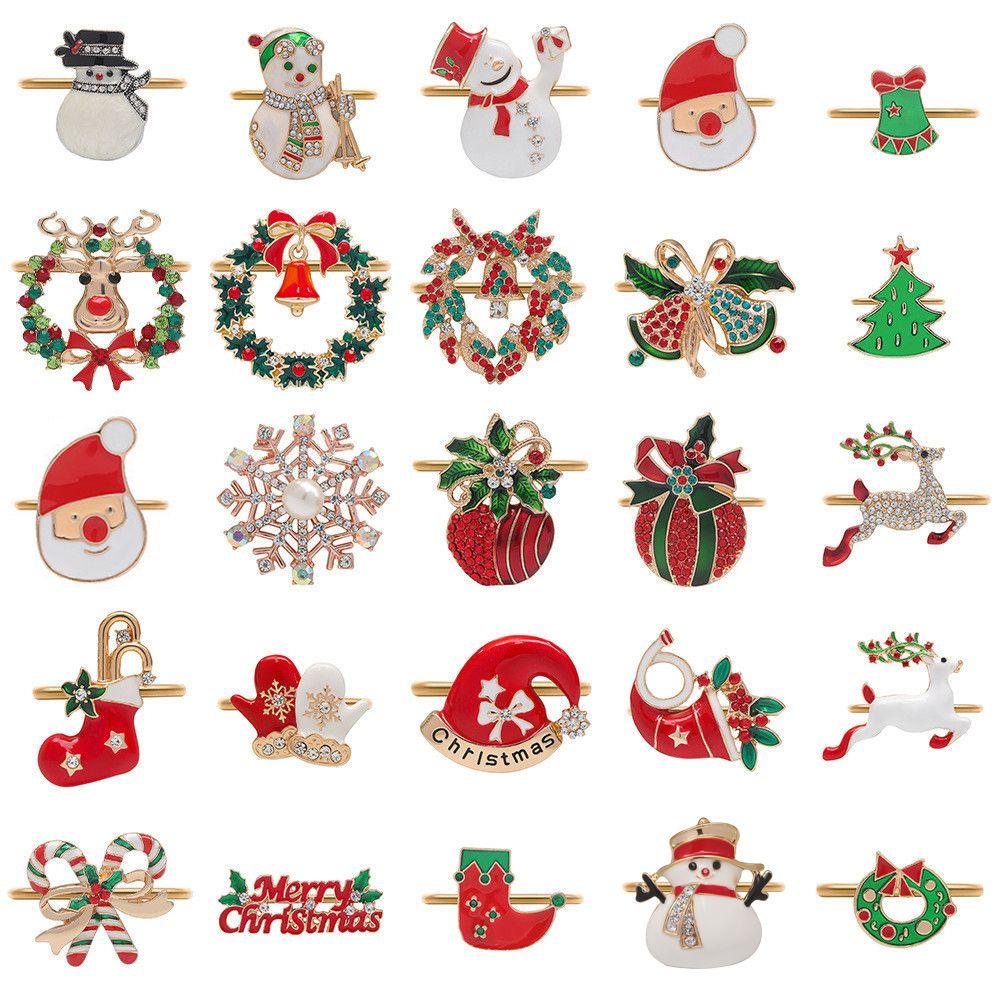 LONTIME Vòng Nhẫn Treo Khăn Ăn Hình Ông Già Noel Trang Trí Cây Thông Giáng Sinh DIY