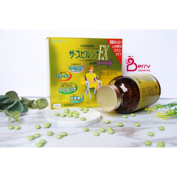 🍄🌴 🍄🌴 [Korean Japan Cosmetic] Tảo Vàng Spirulina EX Nội Địa Nhật Bản 2000 Viên (Hộp 1000 Viên x2) 🍄🌴 🍄🌴