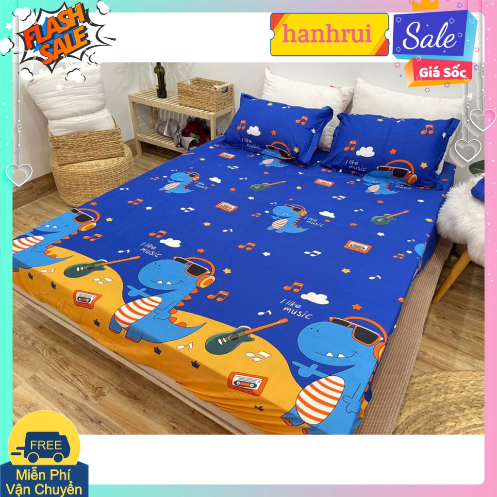 Ga trải giường 1m8 vải cotton poly mềm,có chọn mẫu-khủng long đàn