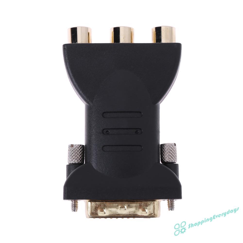 SV  24+5Pin DVI Male to 3 RCA Female Port A/V Converter Adapter Cable Connector ❤❤ | WebRaoVat - webraovat.net.vn