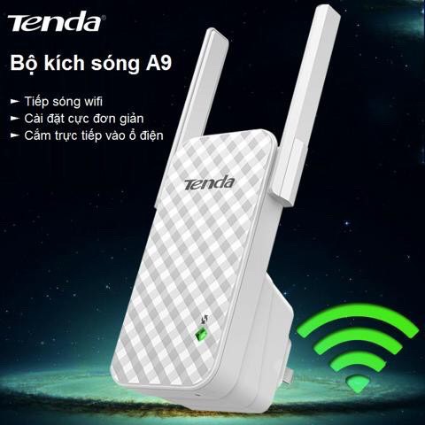 Kích sóng Wifi không dây Tenda A9 tốc độ 300Mbps (Trắng)