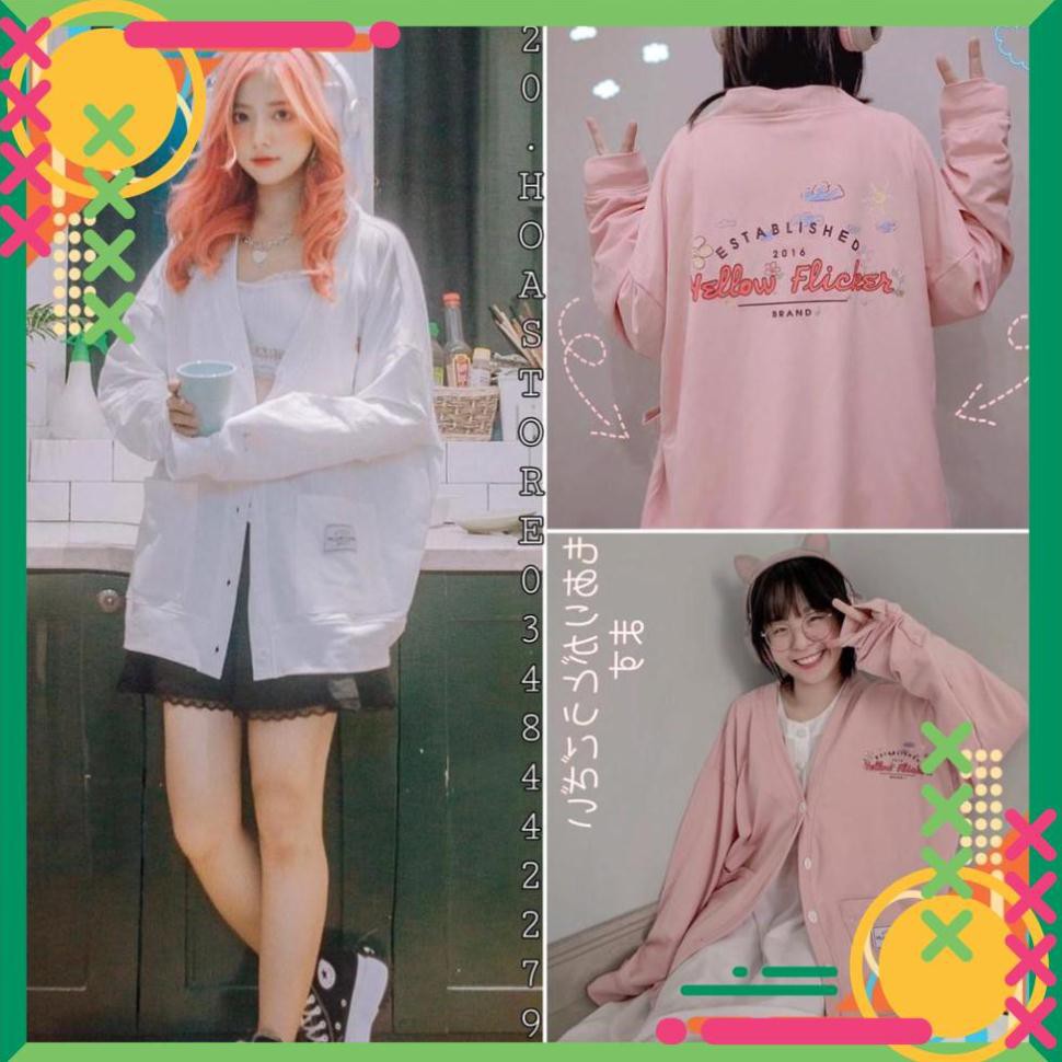 [Lên đồ là Sang] ÁO KHOÁC CARDIGAN YELLOW FLICKER CÚC CÀI TRẮNG HỒNG - CADIGAN YF ULZZANG ** **