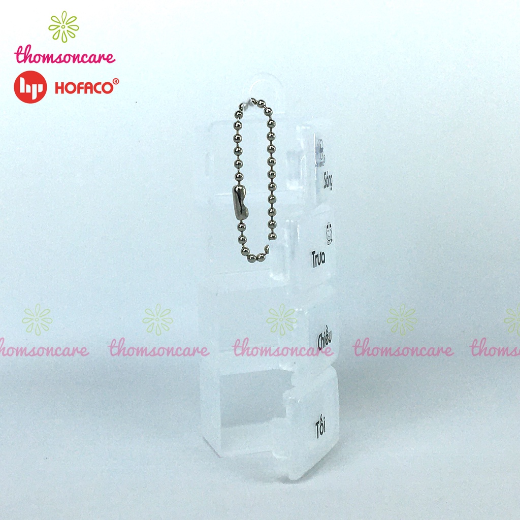 Hộp chia thuốc theo ngày sáng trưa chiều tối 4 ngăn, khay phân liều đựng thuốc loại mini thoeo buổi nhiều ngăn