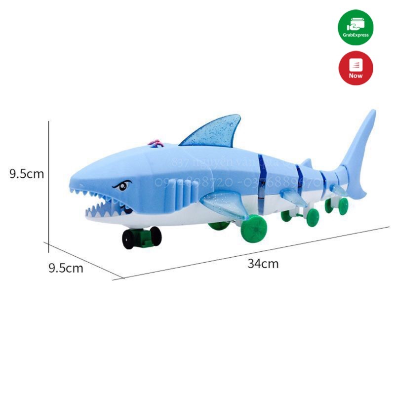 [Nhiều mẫu] Đồ chơi mô hình cá mập, rùa, cua, trâu pin có đèn nhạc y hình cho bé